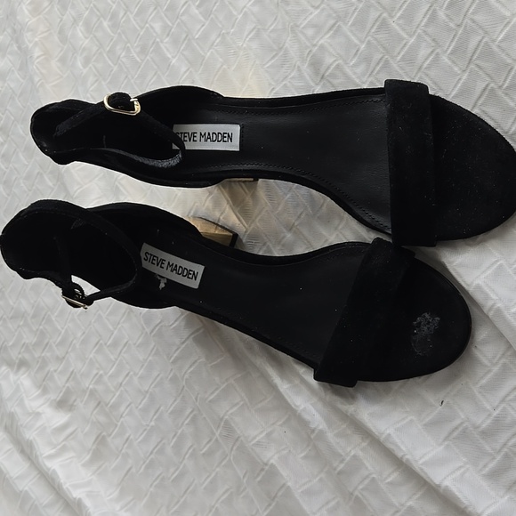 Steve Madden Irenee-G Black Women's Strap Block Heel Sandals Summer Shoes Casual - Picture 2 of 11